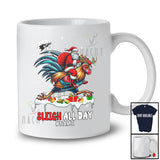 Personalized Custom Name Sleigh All Day; Awesome Christmas Santa Riding Rooster; Family T-Shirt