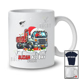 Personalized Custom Name Sleigh All Day; Awesome Christmas Santa Riding Truck; Family T-Shirt