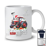 Personalized Custom Name Sleigh All The Way; Awesome Christmas Santa Riding Tractor Truck; Family T-Shirt