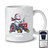 Personalized Custom Name Snowman Driving Tractor, Adorable Christmas Rider, X-mas Team T-Shirt