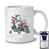 Personalized Custom Name Snowman Riding Motorcycle, Adorable Christmas Rider, X-mas Team T-Shirt