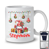 Personalized Custom Name Stepmom; Adorable Christmas Lights Ornaments Gnomes; Family T-Shirt