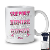 Personalized Custom Name Support Admire Honor; Proud Breast Cancer Awareness Pink Leopard T-Shirt