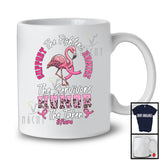 Personalized Custom Name Support Admire Honor; Proud Breast Cancer Awareness Ribbon; Flamingo T-Shirt