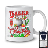 Personalized Custom Name Teacher Christmas Crew; Cheerful Plaid X-mas Pajama; Careers Jobs T-Shirt