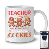 Personalized Custom Name Teacher Of Cutest Cookies; Lovely Christmas Three Gingerbread T-Shirt