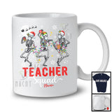 Personalized Custom Name Teacher Squad; Joyful Christmas Three Dancing Skeletons; Dancer T-Shirt