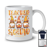 Personalized Custom Name Teacher Squad; Lovely Thanksgiving Three Gnomes Plaid; Jobs T-Shirt