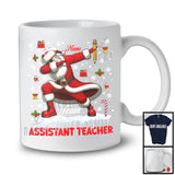 Personalized Custom Name Team Assistant Teacher, Awesome Christmas Santa Snowing, Careers T-Shirt