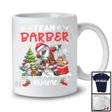 Personalized Custom Name Team Barber, Joyful Christmas Santa Snowman Dabbing, Careers T-Shirt