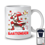 Personalized Custom Name Team Bartender, Awesome Christmas Santa Snowing, Careers Group T-Shirt