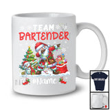 Personalized Custom Name Team Bartender, Joyful Christmas Santa Snowman Dabbing, Careers T-Shirt