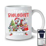 Personalized Custom Name Team Biologist, Joyful Christmas Santa Snowman Dabbing, Careers T-Shirt