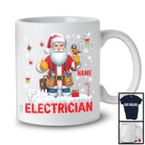 Personalized Custom Name Team Electrician, Awesome Christmas Santa Snowing, Careers Group T-Shirt