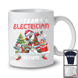 Personalized Custom Name Team Electrician, Joyful Christmas Santa Snowman Dabbing, Careers T-Shirt