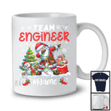 Personalized Custom Name Team Engineer, Joyful Christmas Santa Snowman Dabbing, Careers T-Shirt