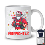 Personalized Custom Name Team Firefighter, Awesome Christmas Santa Snowing, Careers Group T-Shirt