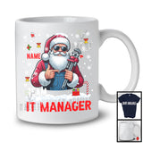 Personalized Custom Name Team IT Manager, Awesome Christmas Santa Snowing, Careers Group T-Shirt