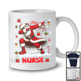Personalized Custom Name Team Nurse, Awesome Christmas Santa Snowing, Careers Group T-Shirt