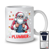 Personalized Custom Name Team Plumber, Awesome Christmas Santa Snowing, Careers Group T-Shirt