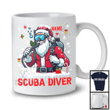 Personalized Custom Name Team Scuba Diver, Awesome Christmas Santa Snowing, Careers Group T-Shirt