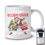 Personalized Custom Name Team Scuba Diver, Joyful Christmas Santa Snowman Dabbing, Careers T-Shirt