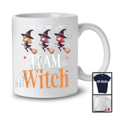 Personalized Custom Name Team Witch; Lovely Halloween Three Flying Witch Squad; Family Group T-Shirt