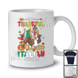 Personalized Custom Name Thankful Italian; Proud Thanksgiving Turkey With Italia Flag; Family T-Shirt