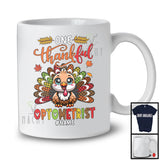 Personalized Custom Name Thankful Optometrist; Amusing Thanksgiving Turkey Plaid Tail; Jobs T-Shirt