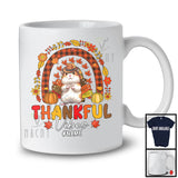 Personalized Custom Name Thankful Vibes; Lovely Thanksgiving Hamster Turkey Pilgrim; Rainbow T-Shirt