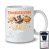 Personalized Custom Name Thanksgiving Squad; Adorable Pie Pumpkin Turkey Dancing T-Shirt