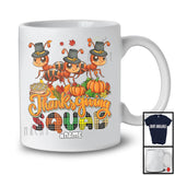 Personalized Custom Name Thanksgiving Squad; Happy Plaid Three Pilgrim Ants; Animal T-Shirt