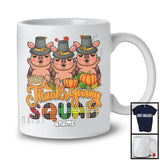 Personalized Custom Name Thanksgiving Squad; Happy Plaid Three Pilgrim Armadillos; Animal T-Shirt