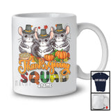 Personalized Custom Name Thanksgiving Squad; Happy Plaid Three Pilgrim Chinchillas; Animal T-Shirt