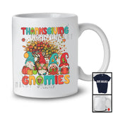 Personalized Custom Name Thanksgiving With My Gnomies, Lovely Four Gnomes, Fall Leaves Tree T-Shirt