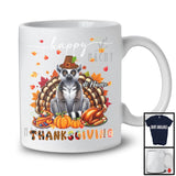 Personalized Custom Name Thanksgiving; Adorable Lemur Plaid Turkey Pumpkin; Wild Animal T-Shirt