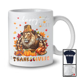 Personalized Custom Name Thanksgiving; Adorable Lion Plaid Turkey Pumpkin; Wild Animal T-Shirt