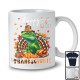 Personalized Custom Name Thanksgiving; Adorable Lizard Plaid Turkey Pumpkin; Wild Animal T-Shirt