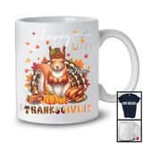 Personalized Custom Name Thanksgiving; Adorable Squirrel Plaid Turkey Pumpkin; Wild Animal T-Shirt