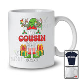 Personalized Custom Name The Cousin Elf; Awesome Christmas Elf Reindeer; Family Group T-Shirt