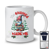 Personalized Custom Name The Gnomes Made Me Do It; Joyful Christmas Tree Naughty Gnome; Family T-Shirt