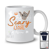 Personalized Custom Name The Scary One, Humorous Halloween Skeleton Hand, Boo Ghost T-Shirt