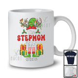 Personalized Custom Name The Stepmom Elf; Awesome Christmas Elf Reindeer; Family Group T-Shirt