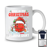 Personalized Custom Name This Is My Christmas Pajama Shirt; Fantastic Santa Bowling Player; Sport T-Shirt