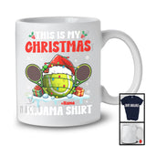 Personalized Custom Name This Is My Christmas Pajama Shirt; Fantastic Santa Tennis Player; Sport T-Shirt