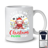 Personalized Custom Name This Is My Christmas Pajama; Lovely Santa Axolotl Lover; X-mas Moon T-Shirt