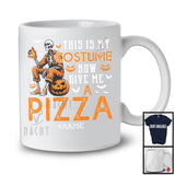 Personalized Custom Name This Is My Costume Give Me A Pizza; Horror Halloween Skeleton; Food T-Shirt