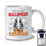 Personalized Custom Name This Is My Halloween Costume, Horror Skeleton Rib Cat T-Shirt