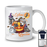 Personalized Custom Name This Is My Human Costume Raccoon, Humorous Halloween Raccoon Pumpkin T-Shirt
