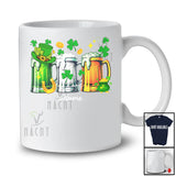 Personalized Custom Name Three Beer Glasses; Joyful St. Patrick's Day Shamrocks; Drinking Drunker T-Shirt